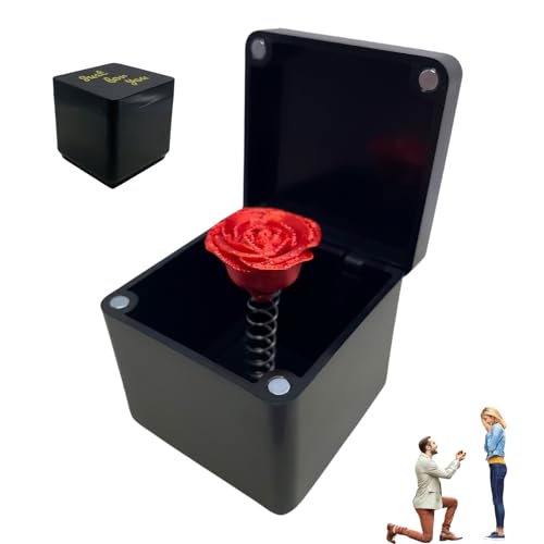 Yeefunjoy 3D Gedruckte Rose in Einer Box, Überraschungsbox Prank Pop-Up Streichgeschenk für Valentinstag Weihnachten Halloween Lustige Geschenkbox für Ihn & Sie Verliebtes Box Geschenk für Erwachsene von Yeefunjoy