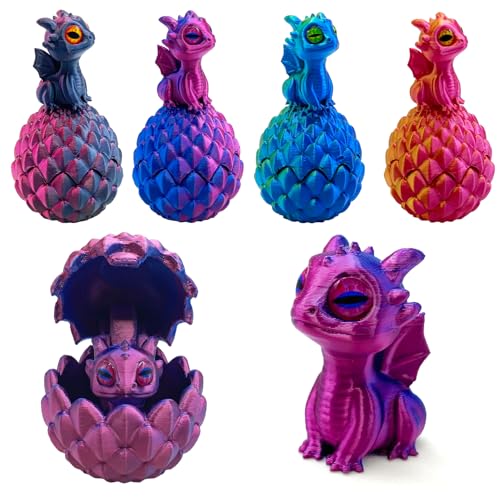 Yeefunjoy 4 Stück Mini 3D Druck Drachenei, 3D Gedruckte Drachen Eier Kristall Drachenei Drachen Sammler Figuren Fidget Spielzeug, Mythische Dracheneier Osterkorb Oster Regal Dekoration Aquarium Yeefunjoy 4 Stück Mini 3D Druck Drachenei, 3D Gedruckte Drachen Eier Kristall Drachenei Drachen Sammler Figuren Fidget Spielzeug, Mythische Dracheneier Osterkorb Oster Regal Dekoration Aquarium von Yeefunjoy