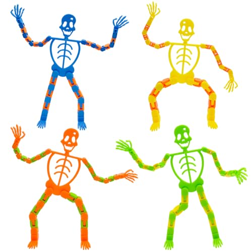 Yeefunjoy 4 Stück Skelett Spielzeug, Smartphone-ständer Zur Dekoration Schädel Spielzeug Halterung Für Tablet-ständer Handyhalterung Schreibtisch-Ornamente Halloween Tracks Schnappen und Klicken von Yeefunjoy