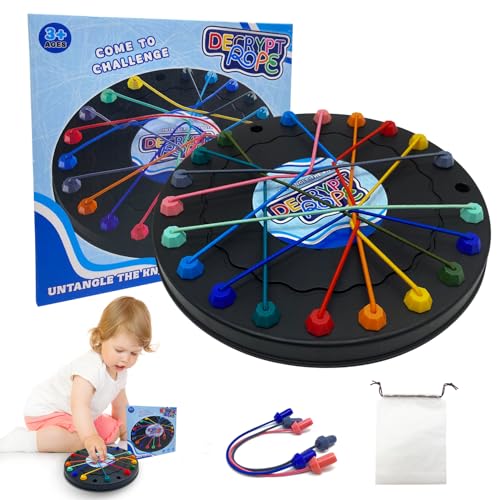 Yeefunjoy Brainy Knots Spielzeug, Untangling Tischstrategie Brettspiel Seil Logik Strategiespiel Logik Spiele für Kinder Erwachsene, Lernspiel 2 Bis 4 Spieler Buntes Gedrehtes Seil Sortier Puzzlespiel Yeefunjoy Brainy Knots Spielzeug, Untangling Tischstrategie Brettspiel Seil Logik Strategiespiel Logik Spiele für Kinder Erwachsene, Lernspiel 2 Bis 4 Spieler Buntes Gedrehtes Seil Sortier Puzzlespiel von Yeefunjoy