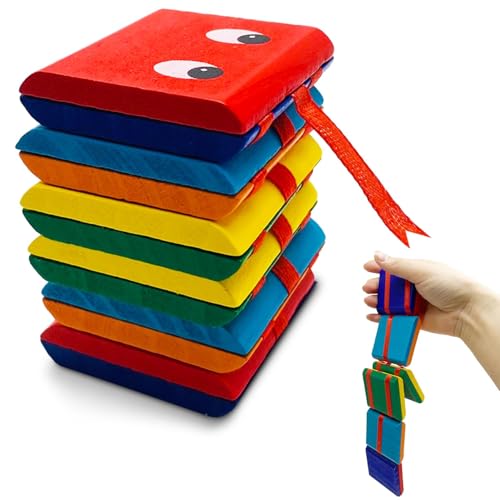 Yeefunjoy Children's Wooden Jacob Ladder, Magie Retro Spiel mit magischem Illusionseffekt, Lustiges Gesicht klick Klack Senesorisches Fidget Spielzeug aus Holz für Geburtstagsparty Goodie Taschen von Yeefunjoy