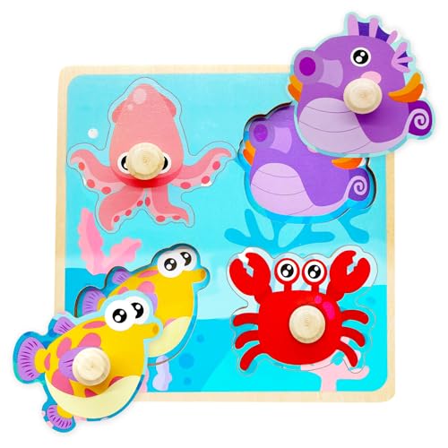 Yeefunjoy Holzpuzzle Holzspielzeug für Kinder, Ozean Muster Kinder Holzpuzzle mit Griffen,Kinderpuzzle Montessori Spielzeug ab 1-3 Jahr,Lernspielzeug Pädagogisches Spielzeug Kinder Geburtstagsgeschenk Yeefunjoy Holzpuzzle Holzspielzeug für Kinder, Ozean Muster Kinder Holzpuzzle mit Griffen,Kinderpuzzle Montessori Spielzeug ab 1-3 Jahr,Lernspielzeug Pädagogisches Spielzeug Kinder Geburtstagsgeschenk von Yeefunjoy