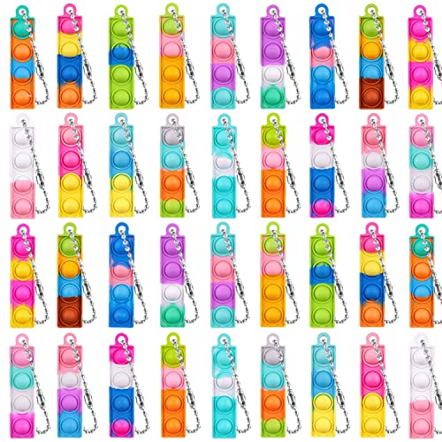 Yeefunjoy Pop Push It Fidget Toy, 36 Stück Mini Silikon Schlüsselbund Toys, Anti Stress Sensorik Pop Figdet Toys Spielzeug Autismus braucht Stressabbau Taktiles Logikspiel für Kinder von Yeefunjoy