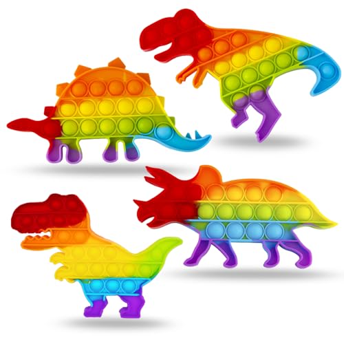 Yeefunjoy Push IT and POP Bubble, 4 Packs Poppit Pop Fidget-Toy Set, Sensorisches Fidget Spielzeug, Dinosaurier Stressabbau Spielzeug, Erwachsene und Kinder zu entlasten Angst und Autismus Yeefunjoy Push IT and POP Bubble, 4 Packs Poppit Pop Fidget-Toy Set, Sensorisches Fidget Spielzeug, Dinosaurier Stressabbau Spielzeug, Erwachsene und Kinder zu entlasten Angst und Autismus von Yeefunjoy