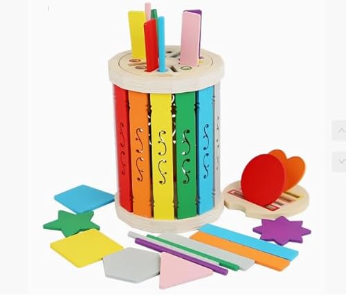 Yeelan Montessori Spielzeug ab 1 2 3 Jahr Motorikspielzeug Holzspielzeug Baby Sensorik Spielzeug Farbe Sortierspiel Baby Geburtstagsgeschenk ab 1 2 3 Jahr von Yeelan