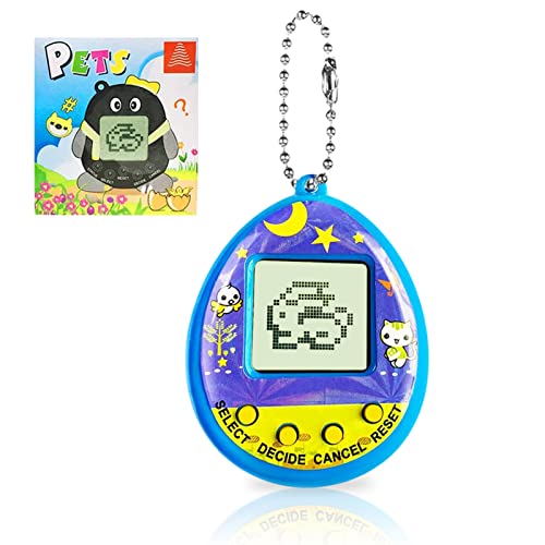 Elektronische Haustier Spielmaschine, Yeelan Tragbar Handheld Virtuelle Haustiere Spielzeug mit Schlüsselbund, Tier Spielekonsole für Erwachsene und Kinder (Blau) von Yeelan