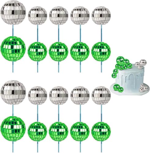 Yeesabella 20 Stück Discokugel-Cupcake-Topper, 70er-Jahre-Retro-Kuchendekorationen mit Stab für Dessert, glänzende Mini-Discokugel-Picker für Geburtstag, Disco-Mottoparty-Zubehör für Dekoration Yeesabella 20 Stück Discokugel-Cupcake-Topper, 70er-Jahre-Retro-Kuchendekorationen mit Stab für Dessert, glänzende Mini-Discokugel-Picker für Geburtstag, Disco-Mottoparty-Zubehör für Dekoration von Yeesabella