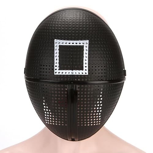 Yeesabella Koreanische traditionelle Game Guard Maske, Neuheit Masken Kreis Dreieck Quadrat Boss Frontman Gesichtsmaske für Soldat - Wächter Spieler Kostüm Karneval Mottoparty Quadrat von Yeesabella
