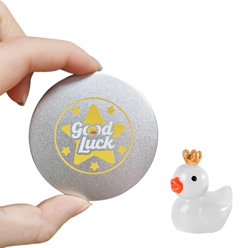 Yeesabella Perfektes "Glücksente"-Geschenk, niedliche Miniatur-Ente aus Kunststoff in kleiner Dose von Yeesabella