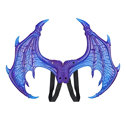 Yeeteesy Halloween Drachen Flügel Maskerade Drachenflügel Cosplay Party Geschenk Requisiten für Kinder Jungen Mädchen und Erwachsene (Flügel Blau Violetter) von Yeeteesy