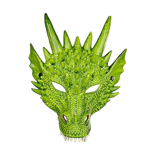 Yeeteesy Halloween Drachen Maske Maskerade Drachenmaske Cosplay Party Geschenk Requisiten für Kinder Jungen Mädchen und Erwachsene (Maske Grüne) von Yeeteesy