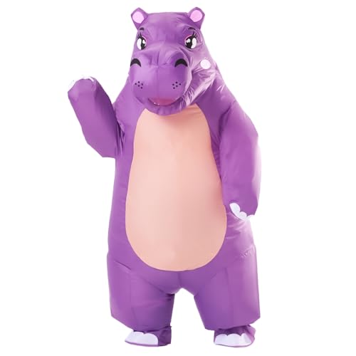 Yeffute Aufblasbares Nilpferd-Kostüm für Erwachsene, aufblasbares Nilpferd-Kostüm, lustiges Halloween-Party-Kostüm, Cosplay, verkleidet (braun) von Yeffute