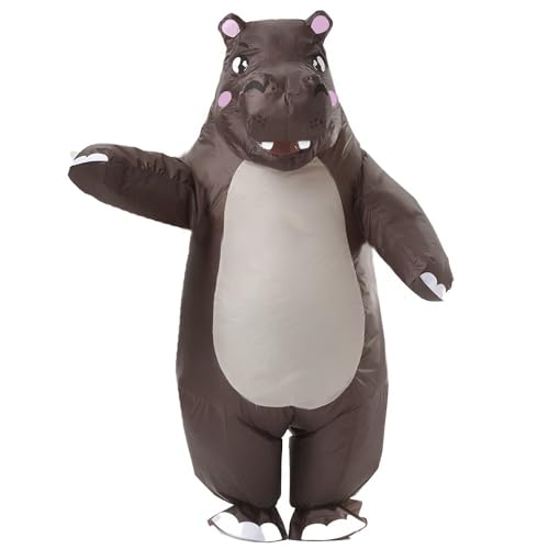 Yeffute Aufblasbares Nilpferd-Kostüm für Erwachsene, aufblasbares Nilpferd-Kostüm, lustiges Halloween-Party-Kostüm, Cosplay, verkleidet (lila) von Yeffute