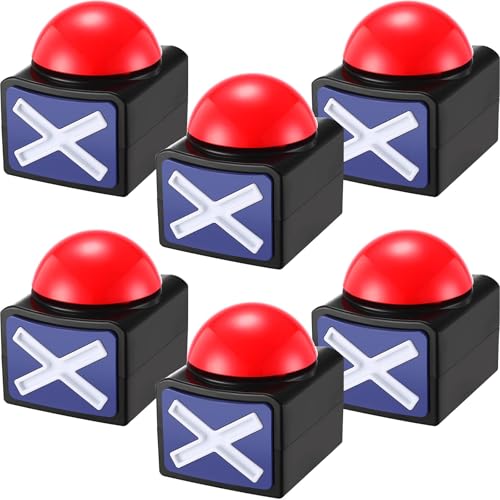 Yeffxior Elektronische Quiz-Tasten mit Soundlichtern – für Team-Spiele, Wettbewerbe und Familienshows – komplettes Set mit 6 Tonalarmen von Yeffxior