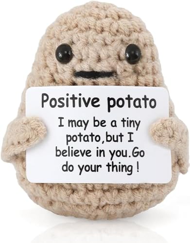 Yefun Positive Potato, Mutmacher Geschenk Pocket Hug Kartoffel, Kreative Strickwolle Potato Glücksbringer Mutmacher Geschenke für Frauen,Motivationsgeschenke Fur Geburtstagsgeschenk von Yefun