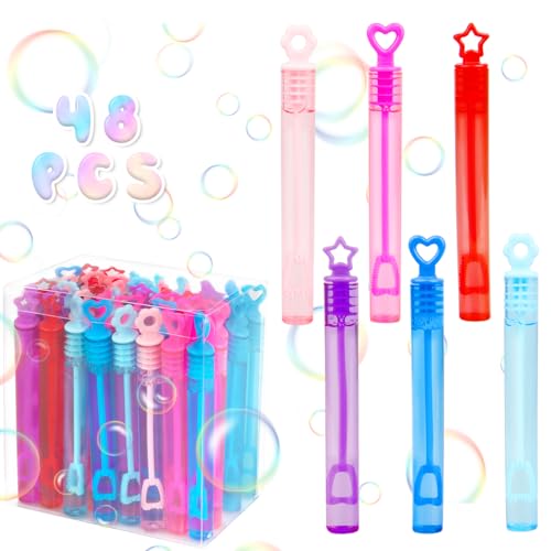 Yegookay 48 Stück Seifenblasen Stäbe Seifenblasen Blume Mini Seife Gastgeschenk Bubbles Kids Kleinspielzeug Seifenblasenpfeife Outdoor Lernspielzeug für Hochzeit Kinder beschäftigung Kindertag von Yegookay