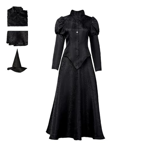 Yejue Elphaba Cosplay-Kostüme, mittelalterliches dunkles Hexenkleid mit Hut, klassische Gothic-Bühne, Retro-Kleid, Halloween-Show-Party Yejue Elphaba Cosplay-Kostüme, mittelalterliches dunkles Hexenkleid mit Hut, klassische Gothic-Bühne, Retro-Kleid, Halloween-Show-Party von Yejue