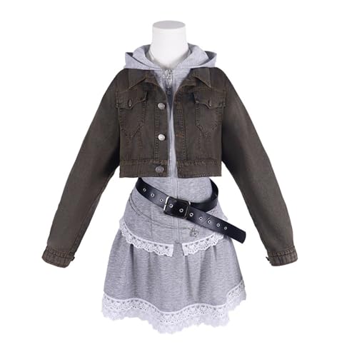 Yejue Game Cos Cosplay-Kostüme für Damen, Mantel, Oberteil und Rock, Set, Spiel, Anime, Events, Schule, Party, Show, lässiges Outfit, Schwarz, M Yejue Game Cos Cosplay-Kostüme für Damen, Mantel, Oberteil und Rock, Set, Spiel, Anime, Events, Schule, Party, Show, lässiges Outfit, Schwarz, M von Yejue
