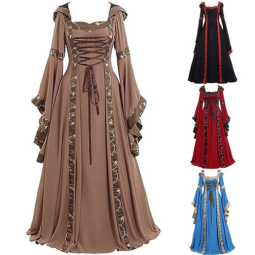 Damen Halloween Mittelalter Renaissance Gothic Langes Mittelalterliches Kleid Retro Palast im viktorianischen Stil Abendkleid Curvy Elegant Prinzessin Kostüm Halloween Karneval Damen Halloween Mittelalter Renaissance Gothic Langes Mittelalterliches Kleid Retro Palast im viktorianischen Stil Abendkleid Curvy Elegant Prinzessin Kostüm Halloween Karneval von Yekdmxop
