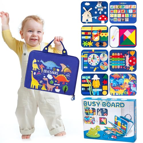 Yellcetoy Busy Board Montessori Spielzeug ab 1 2 3+ Jahre, Activity Board zum Erlernen von Grundfertigkeiten, Lernspielzeug Motorikspielzeug Reisespielzeug, Geschenk für Kleinkinder Junge Mädchen von Yellcetoy