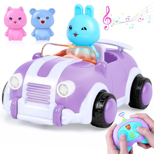 Yellcetoy Spielzeug ab 2 Jahre Mädchen Junge Kinder Spielzeugauto ab 3 Jahren Motorikspielzeug mit Lichtern und Musik Fernbedienung Ferngesteuertes Auto Geschenk für Junge Mädchen 2 3 4 5 + Jahre von Yellcetoy