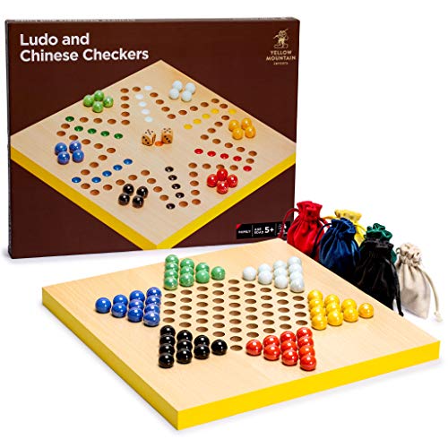 Yellow Mountain Imports 2-in-1 Wendbares Ludo- und Chinesische Dame Halma Brettspiel fr 2-6 Spieler ab 8 Jahren - 30,2 x 30,2 x 2 cm, Holz und Glasmarmor, 60 Spielsteine in 6 Farben Yellow Mountain Imports 2-in-1 Wendbares Ludo- und Chinesische Dame Halma Brettspiel fr 2-6 Spieler ab 8 Jahren - 30,2 x 30,2 x 2 cm, Holz und Glasmarmor, 60 Spielsteine in 6 Farben von Yellow Mountain Imports