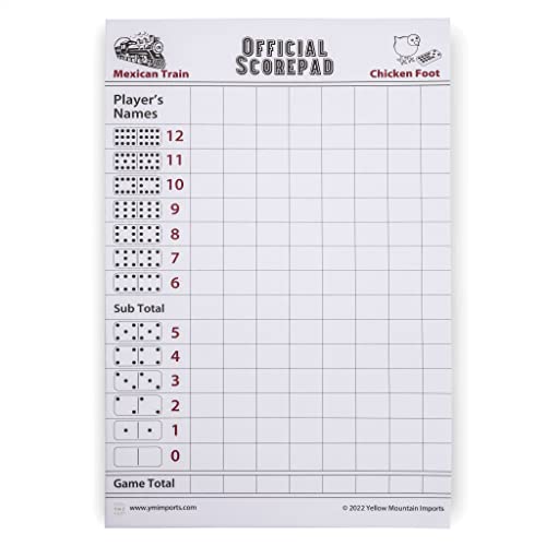 Yellow Mountain Imports 3er Pack Mexican Train und Chicken Foot Domino Scorepad/Punkteblock - 180 Blatt Yellow Mountain Imports 3er Pack Mexican Train und Chicken Foot Domino Scorepad/Punkteblock - 180 Blatt von Yellow Mountain Imports