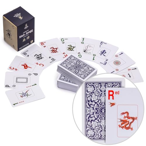 Yellow Mountain Imports Amerikanische Mah Jongg (Mahjong) Spielkarten, Indigo - 178 Kartenset von Yellow Mountain Imports