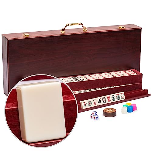 Yellow Mountain Imports Amerikanisches Mahjong-Set Der Klassiker - mit 166 Steinen, Vintage-Rosenholzfurnier-Gehäuse und Anderen Mahjong-Zubehör Yellow Mountain Imports Amerikanisches Mahjong-Set Der Klassiker - mit 166 Steinen, Vintage-Rosenholzfurnier-Gehäuse und Anderen Mahjong-Zubehör von Yellow Mountain Imports