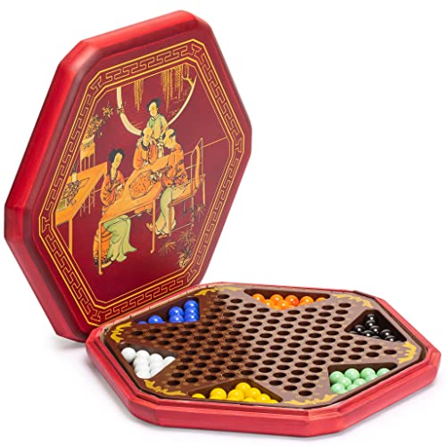 Yellow Mountain Imports Classic Chinese Checkers Halma Board Game Set with Storage, 12.6-inch Wooden Board, and Solid Color 16-Millimeter Glass Marbles Yellow Mountain Imports Classic Chinese Checkers Halma Board Game Set with Storage, 12.6-inch Wooden Board, and Solid Color 16-Millimeter Glass Marbles von Yellow Mountain Imports