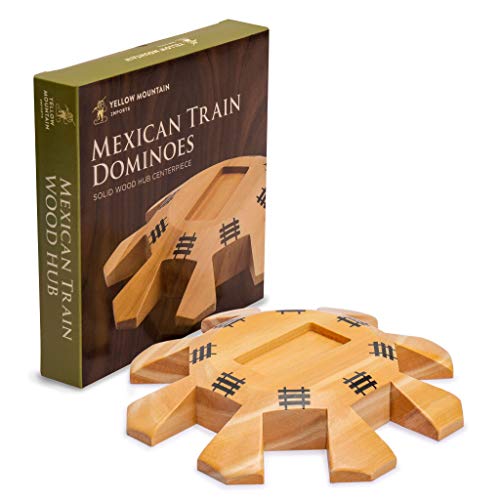 Yellow Mountain Imports Hölzernes Mittelstück für Mexican Train Dominospiele - (bis zu 8 Spieler) 15 Zentimeter von Yellow Mountain Imports