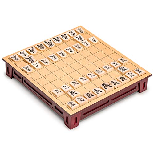Yellow Mountain Imports Japanisches Shogi Schach-Set – Holzspielbrett mit Schubladen und Traditionellen Koma Spielsteinen von Yellow Mountain Imports