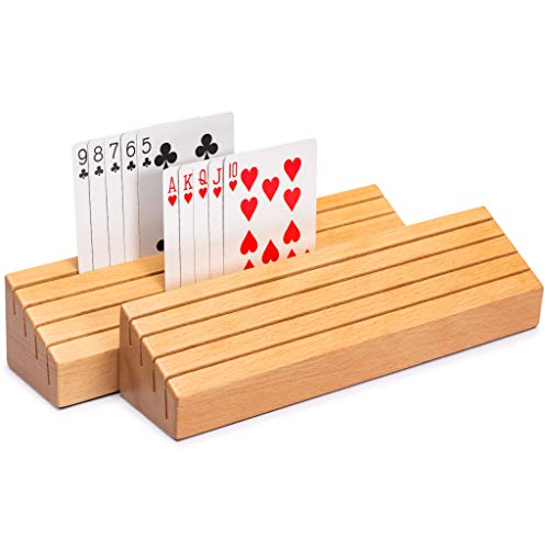 Yellow Mountain Imports Spielkartenhalter aus Massivem Buchenholz - 2er-Set von Yellow Mountain Imports