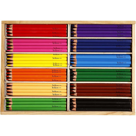 Buntstifte, Mine 5 mm, JUMBO, Sortierte Farben, 144 Stk/ 1 Pck von YellowLine