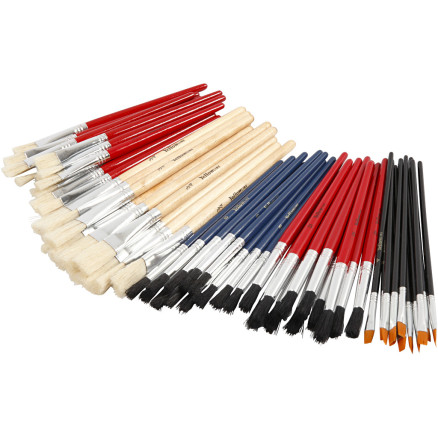 YellowLine Pinsel-Set, Nr. 4+8+10+12+3/4, 60 Stk/ 1 Pck von YellowLine