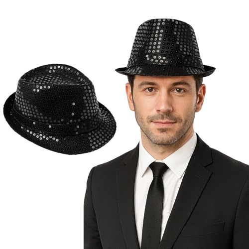 YenMzx Pailletten-Hut, schwarzer Paillettenhut, Kostüm, Kinderhut für Jungen und Mädchen, Western-Jazz-Tanzhüte, für Tanzshows, Partys, Karneval, Halloween, Weihnachten und Kostümveranstaltungen YenMzx Pailletten-Hut, schwarzer Paillettenhut, Kostüm, Kinderhut für Jungen und Mädchen, Western-Jazz-Tanzhüte, für Tanzshows, Partys, Karneval, Halloween, Weihnachten und Kostümveranstaltungen von YenMzx