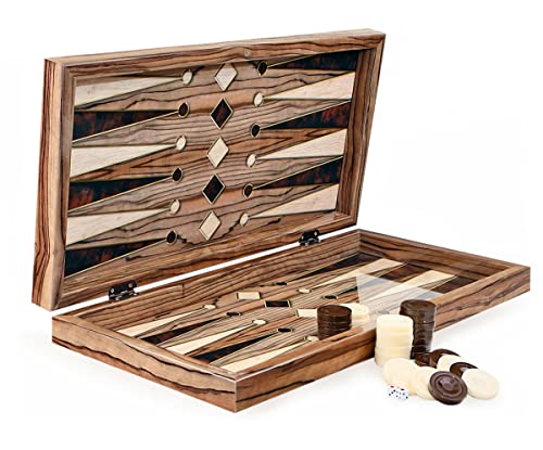 Wunderschöne Holz Backgammon TAVLA XL Intarsien Look/Marküteri von Yenigün