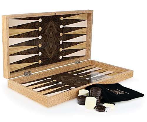 Yenigün Wunderschöne Walnuss Optik Backgammon, Tavla XXL Walnut Burl - Strategie Spiel für Erwachsene ab 14 Jahren von Yenigün