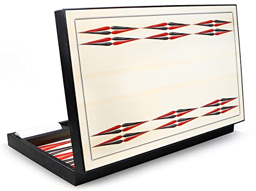 Orientalische Luxus Trendy Backgammon Tavla XXL mit Polyester Spielsteine/Weiß von Yenigun