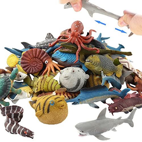 18 Packungen Badespielzeug-Set aus Gummi, Meerestier,weiche schwimmende Badespielzeuge, lebensechter Hai,lebensmittelgeeignetes Material TPR, super dehnbar, einige Sorten können Farben ändern 18 Packungen Badespielzeug-Set aus Gummi, Meerestier,weiche schwimmende Badespielzeuge, lebensechter Hai,lebensmittelgeeignetes Material TPR, super dehnbar, einige Sorten können Farben ändern von YeoNational&Toys