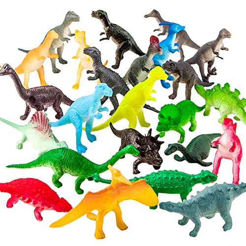 YeoNational&Toys 72 Stücke Mini-Dinosaurier-Set,Figuren von Dinosauriern,Gemsichte Plastikdinosaurier,Tierwelt,Speilset,Spielzeug für Jungs,sicheres Material,Partyzubehör,Lernstoffe von YeoNational&Toys