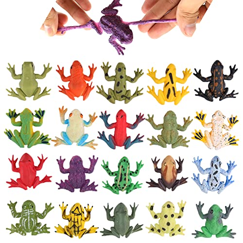 Spielzeuge in Form von Frosch, lebensmittelgeeignetes Material TPR,Minifrosch-Set aus Gummi (12 Packungen), super dehnbar,Tierwelt von YeoNational&Toys