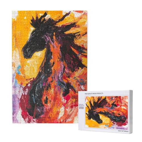 Puzzle 120 Teile Abstrakt Puzzles für Erwachsene Pferd HD Puzzel Anspruchsvolles und Lustig Kreatives Unterhaltungsspiel, DIY Holzpuzzle für Erwachsene Als Feiertage Geschenk fur Frauen M-1675 von Yeogcohe