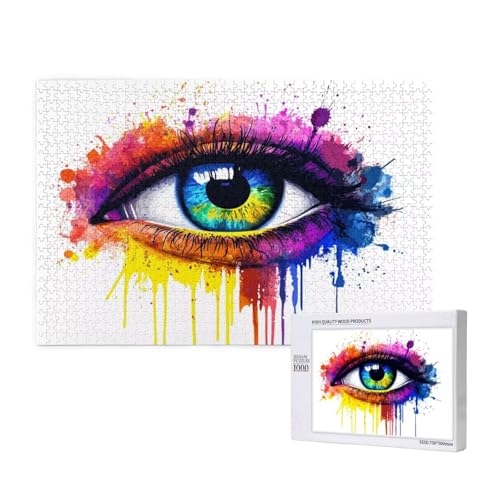 Puzzle 120 Teile Auge Puzzles für Erwachsene Abstrakt HD Puzzel Anspruchsvolles und Lustig Kreatives Unterhaltungsspiel, DIY Holzpuzzle für Erwachsene Als Feiertage Deko Geschenk fur Frauen M-547 von Yeogcohe