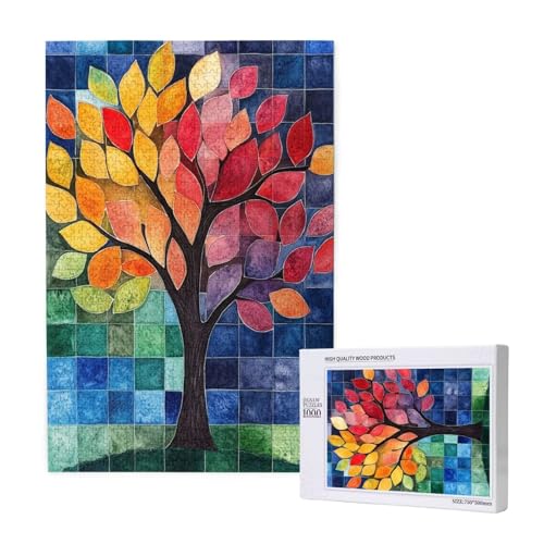 Puzzle 120 Teile Baum Puzzles für Erwachsene Farbe HD Puzzel Anspruchsvolles und Lustig Kreatives Unterhaltungsspiel, DIY Holzpuzzle für Erwachsene Als Feiertage Zimmer Deko Geschenk fur Frauen M-1587 von Yeogcohe