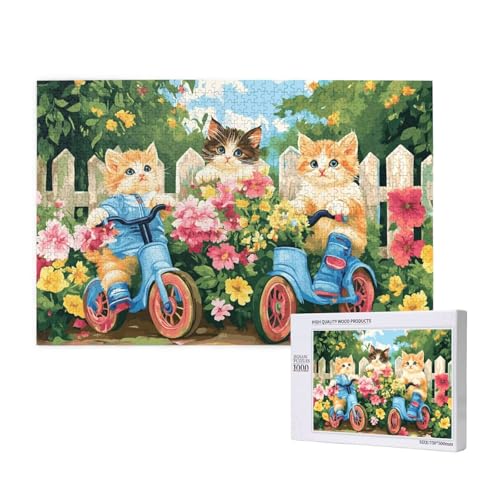 Puzzle 120 Teile Blume Puzzles für Erwachsene Katze HD Puzzel Anspruchsvolles und Lustig Kreatives Unterhaltungsspiel, DIY Holzpuzzle für Erwachsene Als Feiertage Zimmer Deko Geschenk fur Frauen M-482 von Yeogcohe