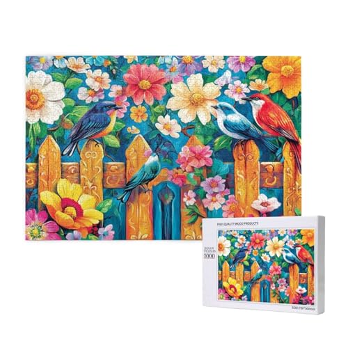 Puzzle 120 Teile Blume Puzzles für Erwachsene Vogel HD Puzzel Anspruchsvolles und Lustig Kreatives Unterhaltungsspiel, DIY Holzpuzzle für Erwachsene Als Feiertage Zimmer Deko Geschenk fur Frauen M-500 von Yeogcohe