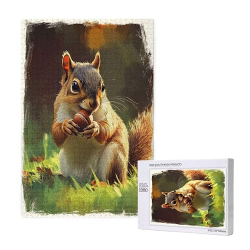 Puzzle 120 Teile Eichhörnchen Puzzles für Erwachsene Tier HD Puzzel Anspruchsvolles und Lustig Kreatives Unterhaltungsspiel, DIY Holzpuzzle für Erwachsene Als Feiertage Geschenk fur Frauen M-1122 von Yeogcohe