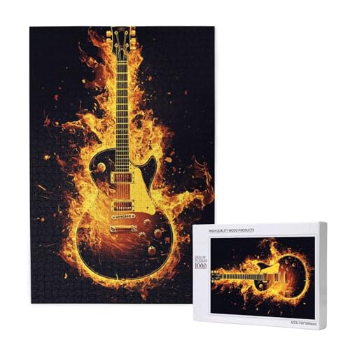 Puzzle 120 Teile Gitarre Puzzles für Erwachsene Abstrakt HD Puzzel Anspruchsvolles und Lustig Kreatives Unterhaltungsspiel, DIY Holzpuzzle für Erwachsene Als Feiertage Geschenk fur Frauen M-1317 von Yeogcohe