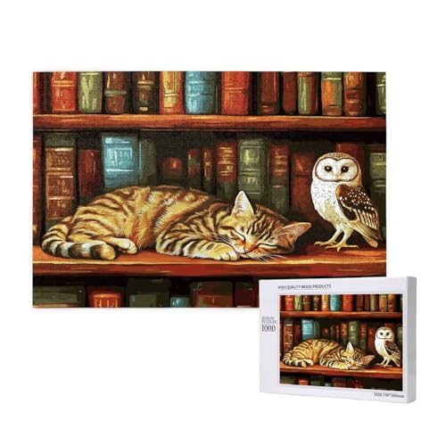 Puzzle 120 Teile Katze Puzzles für Erwachsene Eule HD Puzzel Anspruchsvolles und Lustig Kreatives Unterhaltungsspiel, DIY Holzpuzzle für Erwachsene Als Feiertage Zimmer Deko Geschenk fur Frauen M-580 von Yeogcohe